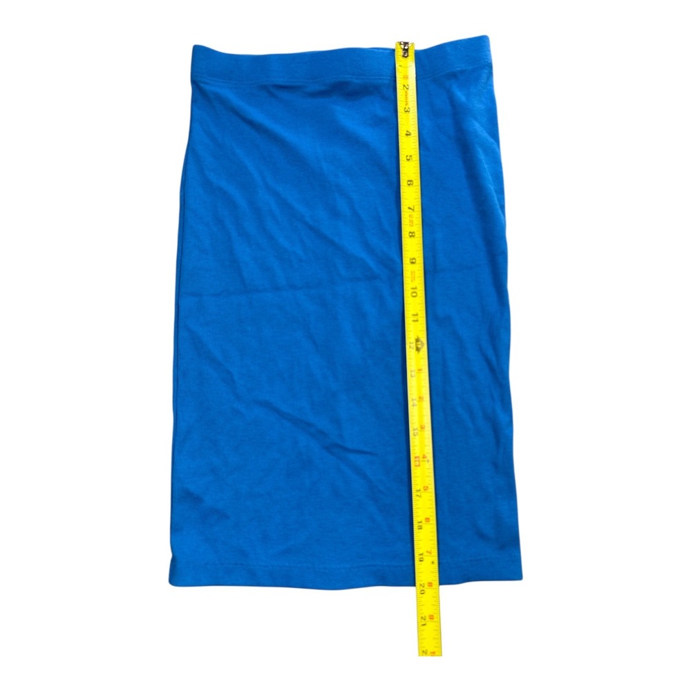 Forever‎ 21 Ribbed Pencil Skirt Bright Blue Midi Slit Size S - Picture 6 of 6